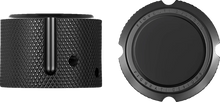 Load image into Gallery viewer, Figurati Designs Axle Nut Cover - Front - Stainless Steel - Smooth - Black - Side View