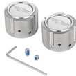 Load image into Gallery viewer, Figurati Designs Axle Nut Cover - Front - Stainless Steel - Smooth - Black - Installation View