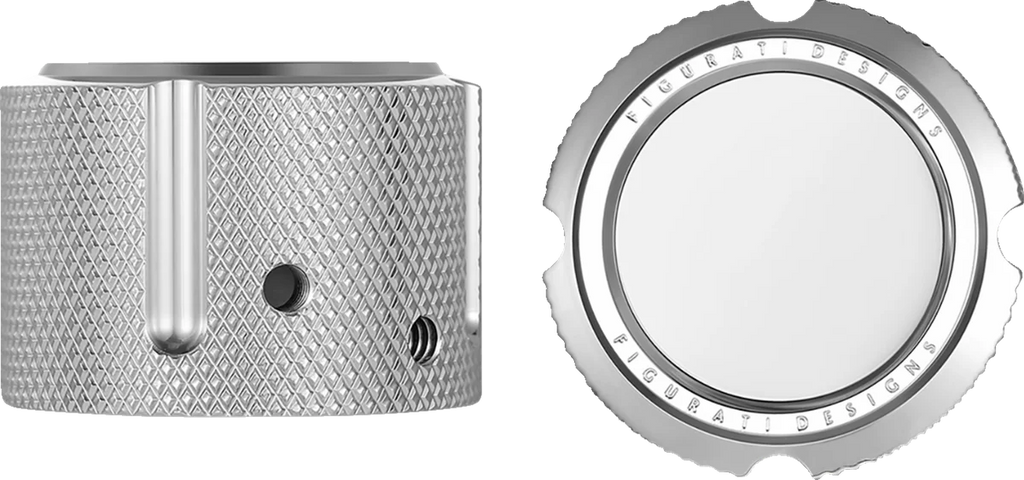 Figurati Designs Axle Nut Cover - Front - Stainless Steel - Smooth - Silver - Side View