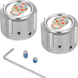 Load image into Gallery viewer, Figurati Designs Axle Nut Cover - Front - Stainless Steel - Sugar Skull - Silver - Main Product View