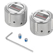 Load image into Gallery viewer, Figurati Designs Axle Nut Cover - Front - Stainless Steel - Red Line Flag - Silver - Main Product View