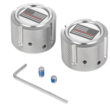 Load image into Gallery viewer, Figurati Designs Axle Nut Cover - Front - Stainless Steel - Red Line Flag - Silver - Main Product View