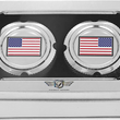 Load image into Gallery viewer, Figurati Designs Axle Nut Cover - Front - Stainless Steel - Red/White/Blue Flag - Reversed - Silver - Back View