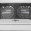 Load image into Gallery viewer, Figurati Designs Axle Nut Cover - Front - Stainless Steel - Stainless Steel - Blue Line Flag - Black - Back View
