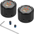 Load image into Gallery viewer, Figurati Designs Axle Nut Cover - Front - Stainless Steel - Sugar Skull - Black - Main Product View