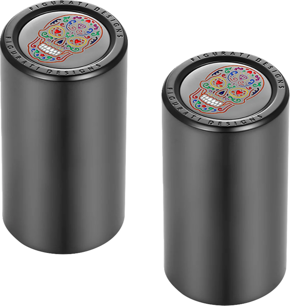 Figurati Designs Docking Cover - Long - Black - Sugar Skull - Main Product View