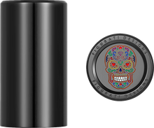 Load image into Gallery viewer, Figurati Designs Docking Cover - Long - Black - Sugar Skull - Side View