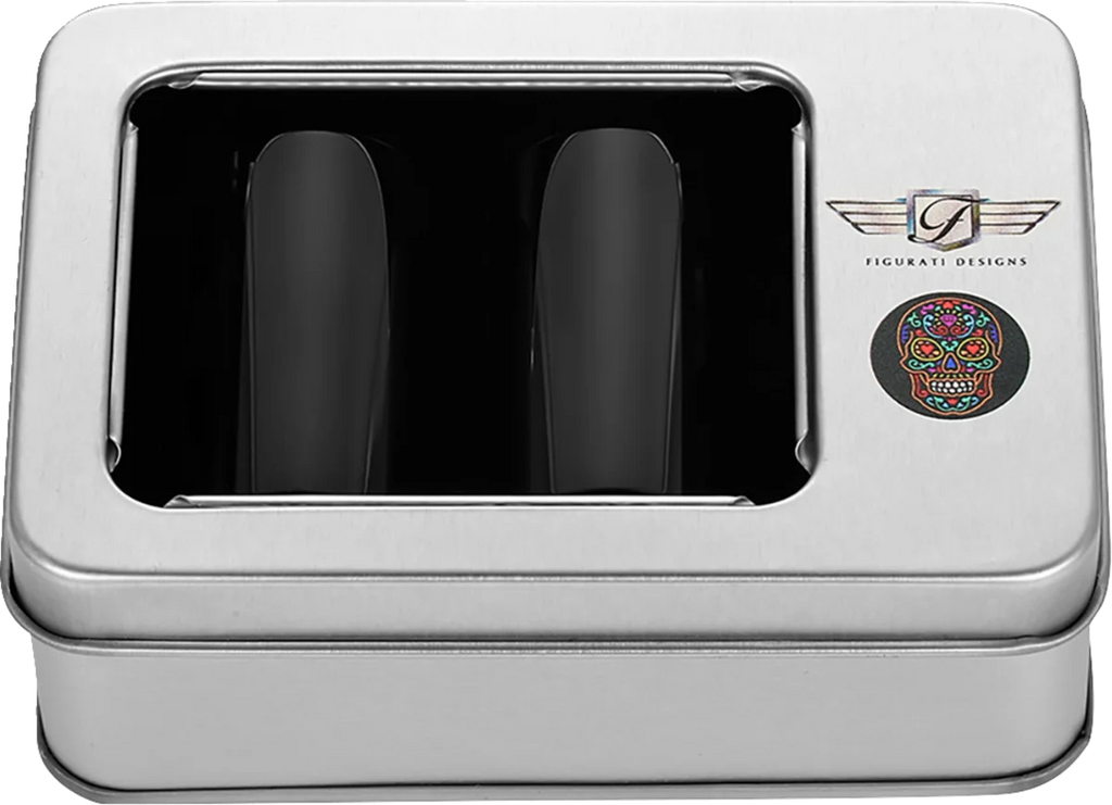 Figurati Designs Docking Cover - Long - Black - Sugar Skull - Back View