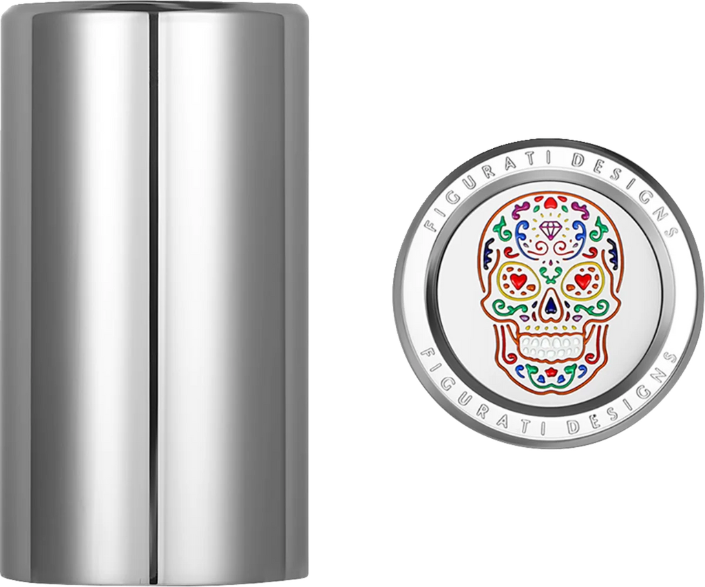 Figurati Designs Docking Cover - Long - Mirror Polished - Sugar Skull - Side View