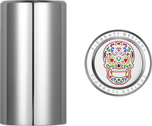 Load image into Gallery viewer, Figurati Designs Docking Cover - Long - Mirror Polished - Sugar Skull - Side View