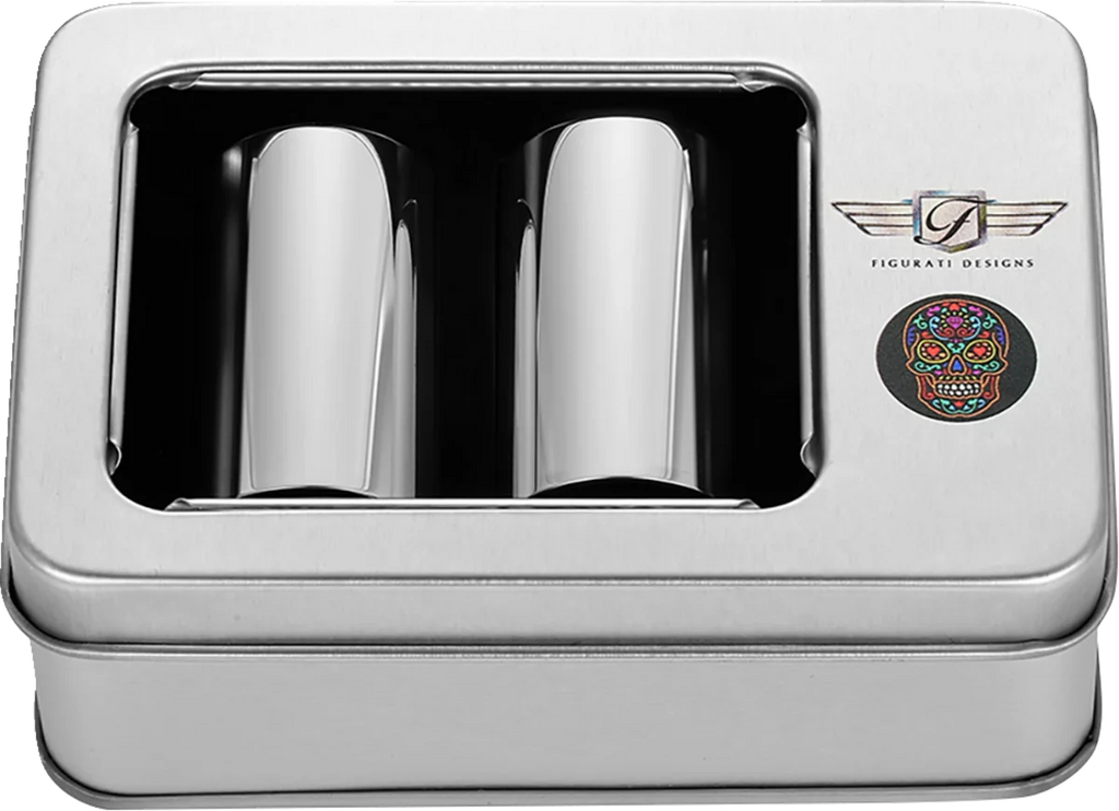 Figurati Designs Docking Cover - Long - Mirror Polished - Sugar Skull - Back View