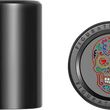 Load image into Gallery viewer, Figurati Designs Docking Cover - Medium - Black - Sugar Skull - Side View