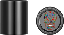 Load image into Gallery viewer, Figurati Designs Docking Cover - Medium - Black - Sugar Skull - Side View