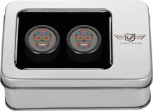 Load image into Gallery viewer, Figurati Designs Docking Cover - Medium - Black - Sugar Skull - Back View