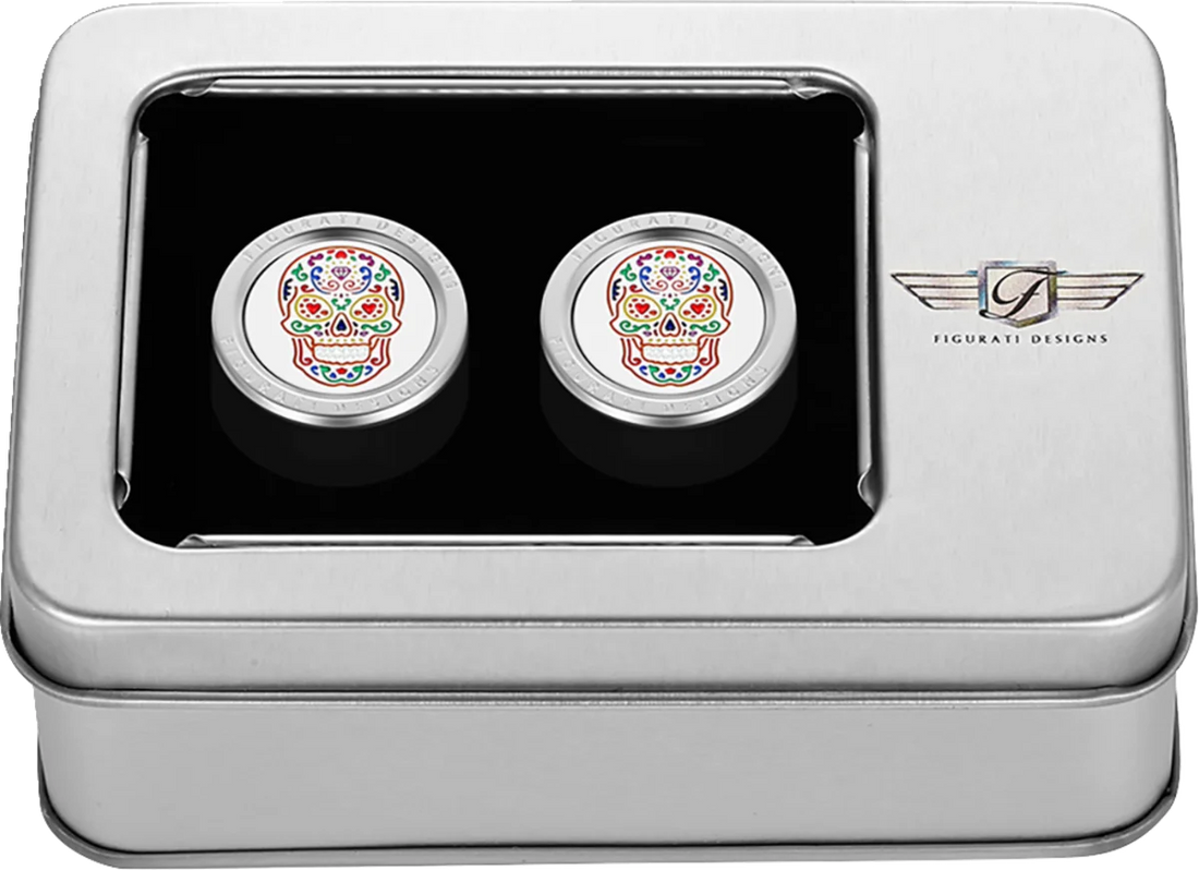 Figurati Designs Docking Cover - Medium - Black - Sugar Skull - Installation View