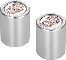 Load image into Gallery viewer, Figurati Designs Docking Cover - Medium - Mirror Polished - Sugar Skull - Main Product View