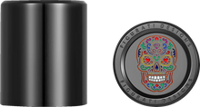 Load image into Gallery viewer, Figurati Designs Docking Cover - Short - Black - Sugar Skull - Side View