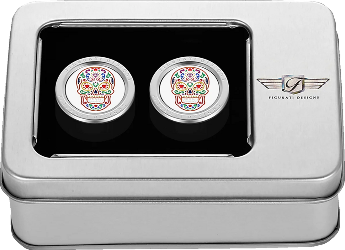 Figurati Designs Docking Cover - Short - Mirror Polished - Sugar Skull - Side View