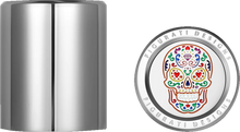 Load image into Gallery viewer, Figurati Designs Docking Cover - Short - Mirror Polished - Sugar Skull - Back View