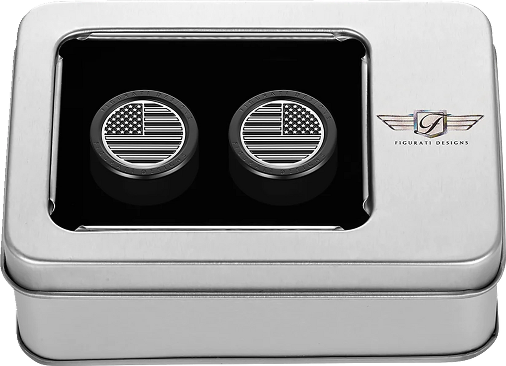 Figurati Designs Docking Hardware Covers - American Flag - Short - Contrast Cut - Black FD26-DC-2530-BK - Side View