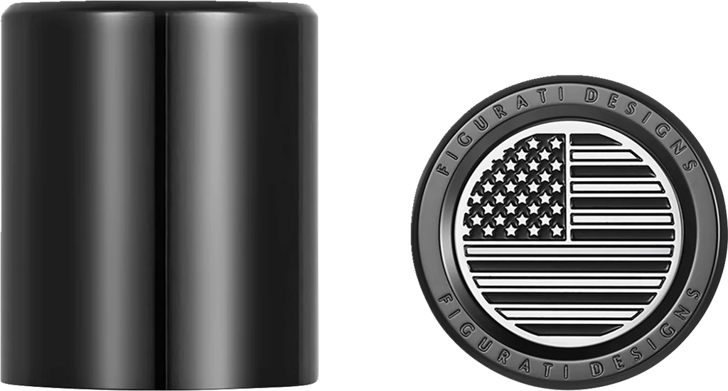 Figurati Designs Docking Hardware Covers - American Flag - Short - Contrast Cut - Black FD26-DC-2530-BK - Back View
