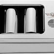 Load image into Gallery viewer, Figurati Designs Docking Hardware Covers - American Flag - Long - Contrast Cut - Stainless Steel - Side View