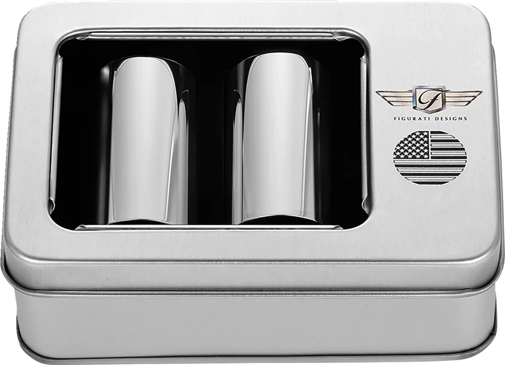 Figurati Designs Docking Hardware Covers - American Flag - Long - Contrast Cut - Stainless Steel - Side View