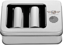 Load image into Gallery viewer, Figurati Designs Docking Hardware Covers - American Flag - Long - Contrast Cut - Stainless Steel - Side View