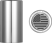 Load image into Gallery viewer, Figurati Designs Docking Hardware Covers - American Flag - Long - Contrast Cut - Stainless Steel - Back View