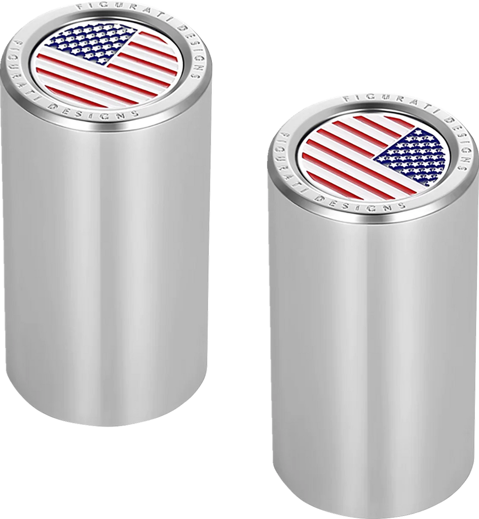 Figurati Designs Docking Hardware Covers - American Flag - Long - Stainless Steel - Main Product View
