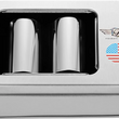 Load image into Gallery viewer, Figurati Designs Docking Hardware Covers - American Flag - Long - Stainless Steel - Side View
