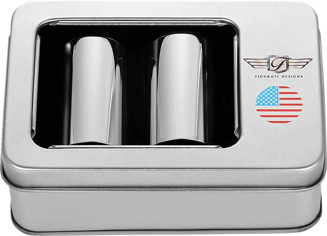 Figurati Designs Docking Hardware Covers - American Flag - Long - Stainless Steel - Side View