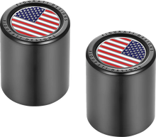 Load image into Gallery viewer, Figurati Designs Docking Hardware Covers - American Flag - Short - Black - Main Product View