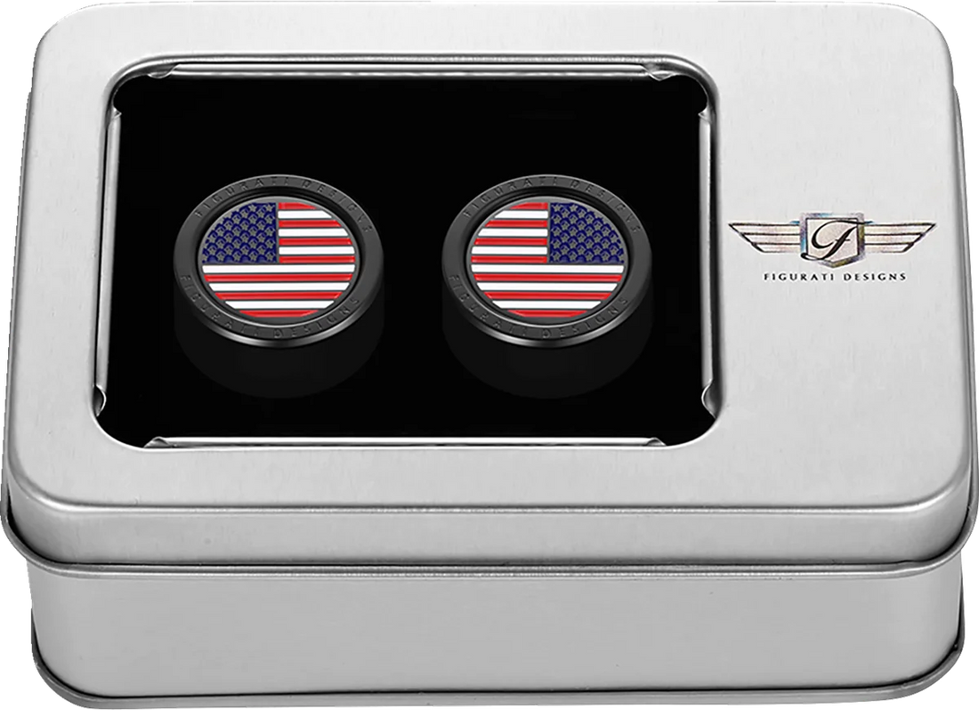 Figurati Designs Docking Hardware Covers - American Flag - Short - Black - Side View