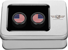 Load image into Gallery viewer, Figurati Designs Docking Hardware Covers - American Flag - Short - Black - Side View