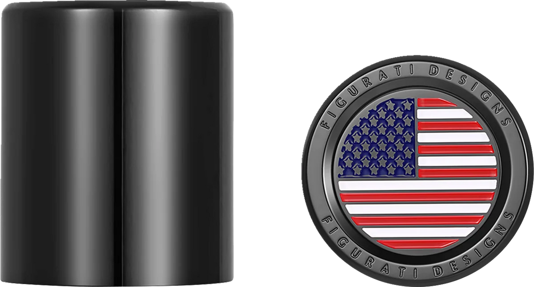 Figurati Designs Docking Hardware Covers - American Flag - Short - Black - Back View