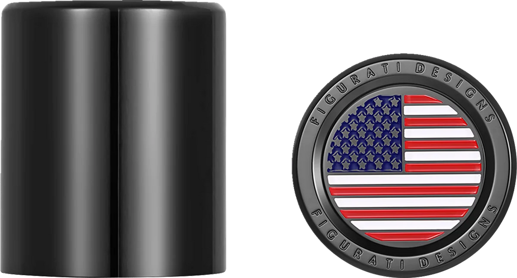 Figurati Designs Docking Hardware Covers - American Flag - Short - Black - Back View