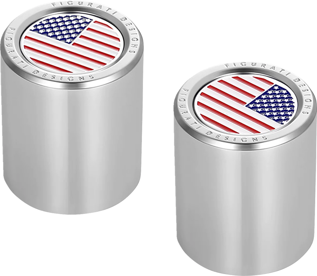 Figurati Designs Docking Hardware Covers - American Flag - Short - Stainless Steel - Main Product View