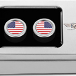 Load image into Gallery viewer, Figurati Designs Docking Hardware Covers - American Flag - Short - Stainless Steel - Side View