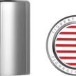 Load image into Gallery viewer, Figurati Designs Docking Hardware Covers - American Flag - Short - Stainless Steel - Back View