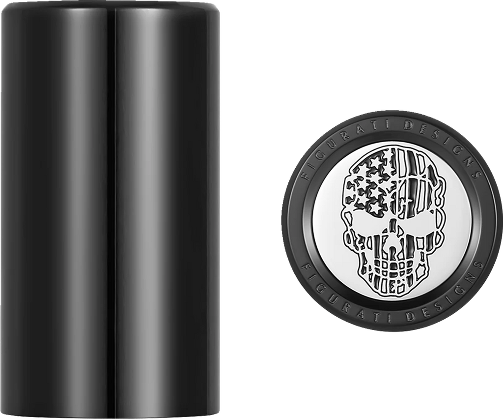Figurati Designs Docking Hardware Covers - American Flag Skull - Contrast Cut - Black - Main Product View