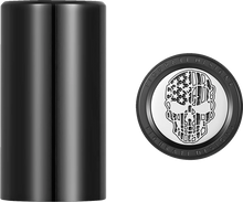 Load image into Gallery viewer, Figurati Designs Docking Hardware Covers - American Flag Skull - Contrast Cut - Black - Main Product View