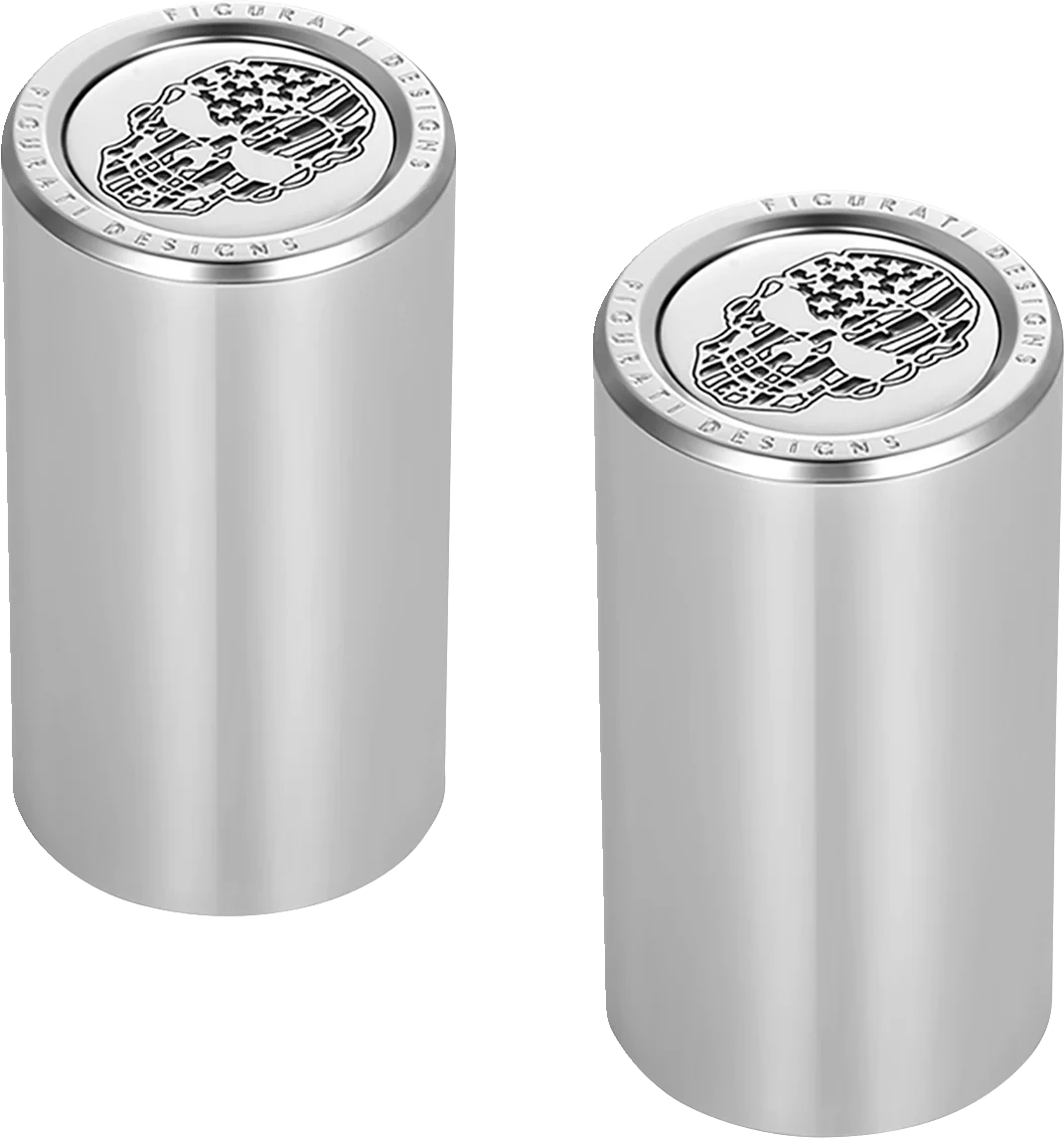 Figurati Designs Docking Hardware Covers - American Flag Skull - Contrast Cut - Stainless Steel - Back View