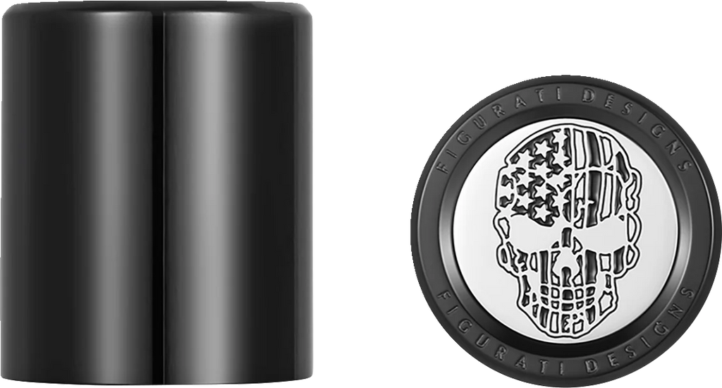 Figurati Designs Docking Hardware Covers - American Flag Skull - Short - Contrast Cut - Black - Main Product View