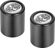 Load image into Gallery viewer, Figurati Designs Docking Hardware Covers - American Flag Skull - Short - Contrast Cut - Black - Side View