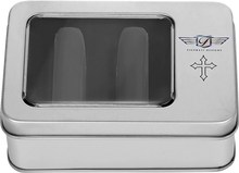 Load image into Gallery viewer, Figurati Designs Docking Hardware Covers - Cross - Long - Black - Back View