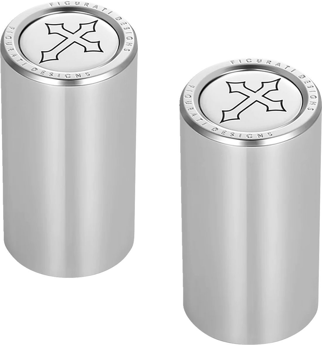 Figurati Designs Docking Hardware Covers - Cross - Long Stainless Steel - Side View