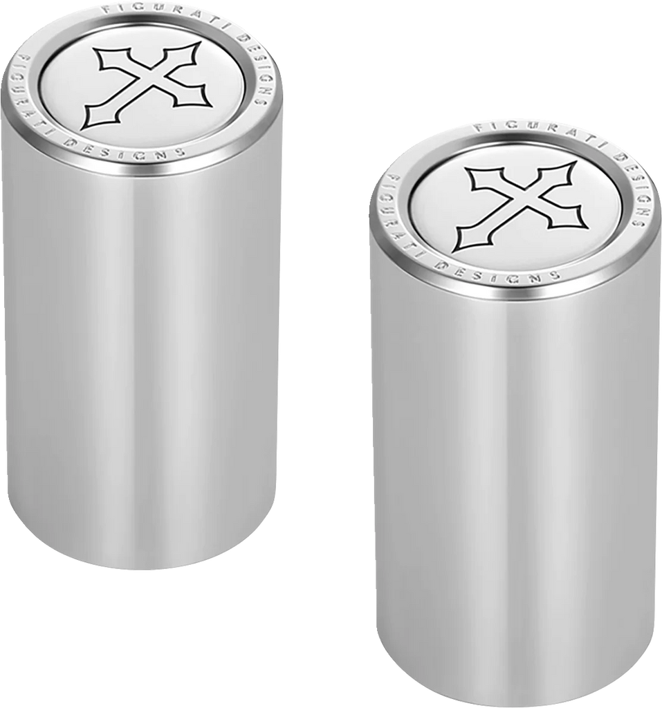 Figurati Designs Docking Hardware Covers - Cross - Long Stainless Steel - Side View