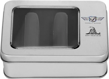 Load image into Gallery viewer, Figurati Designs Docking Hardware Covers - Don't Tread On Me - Long - Black - Back View