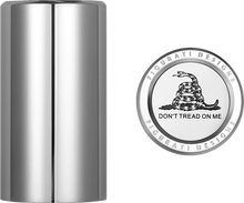 Load image into Gallery viewer, Figurati Designs Docking Hardware Covers - Don't Tread On Me - Long - Stainless Steel - Main Product View